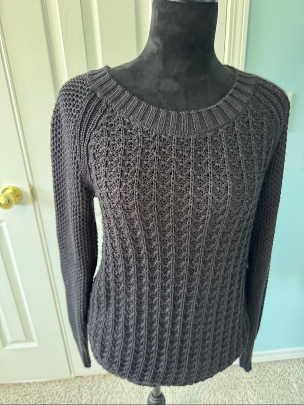 Calvin Klein Charcoal Textured Crewneck Sweater